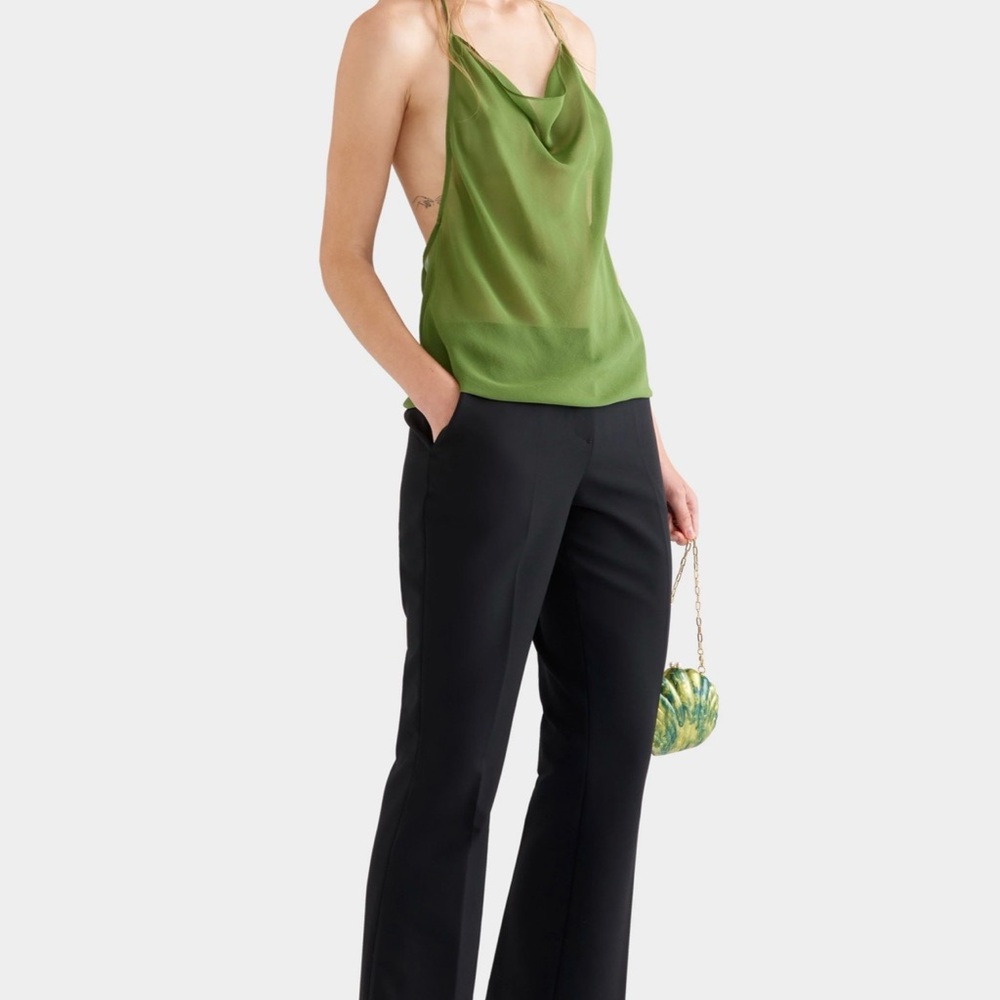 Venroy Green Sheer Cowl Neck Top NWT - Picture 3 of 7